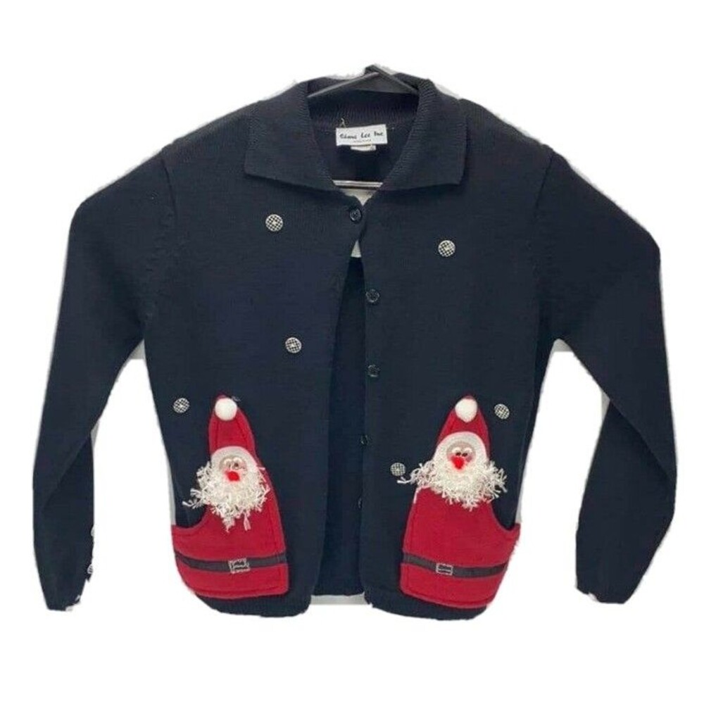 SHANE LEE INC.  Christmas Long Sleeve Button up Sweater Women's Size S USA Made